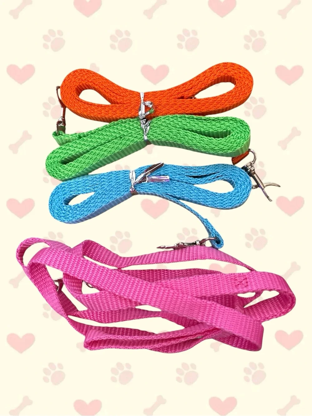 NWOB Set of 4 Small Pet Harness & Leash Sets with Animal Plush Details